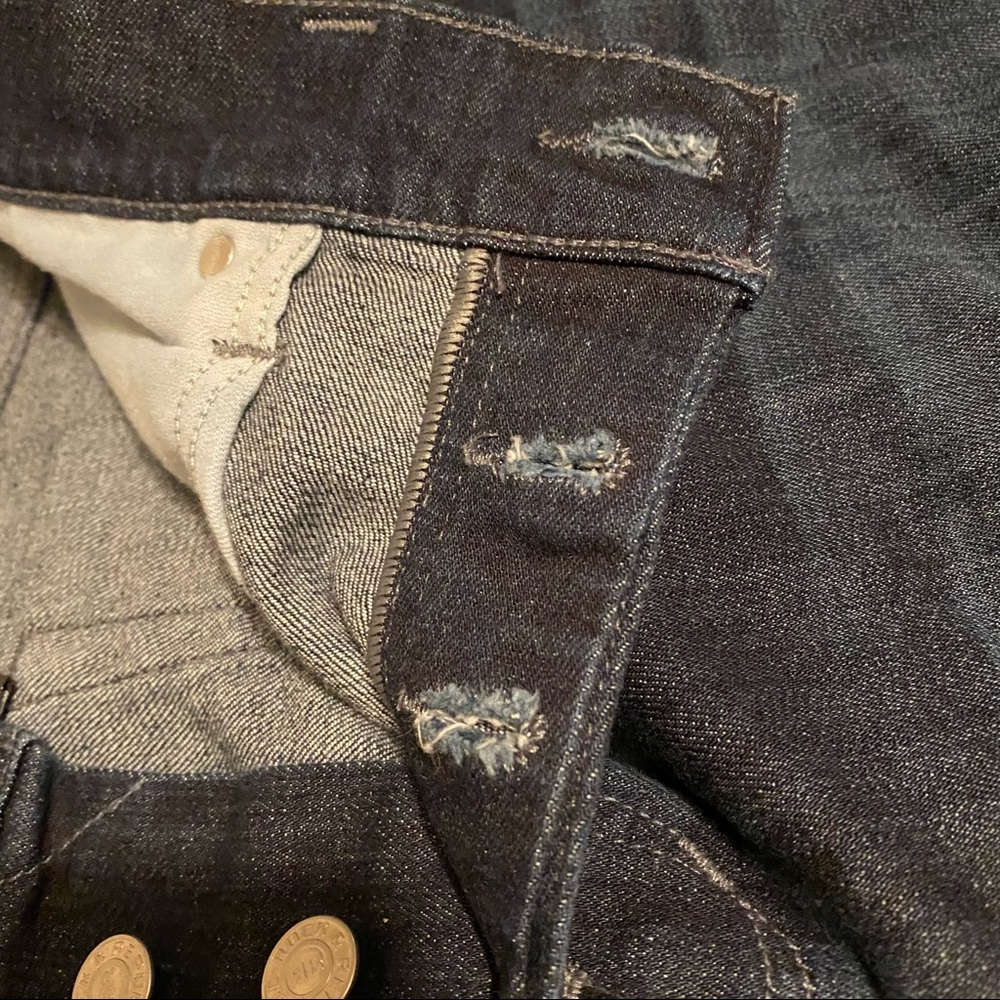 Rock & Republic Jeans Dark Blue 36 NEIL Button Fly Green Pocket Logo - Picture 11 of 13